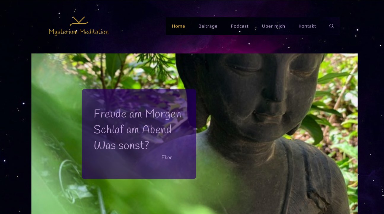 Vorschau von Pakhis Webseite Mysterium Meditation
